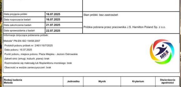 Sprawozdanie z badań wody